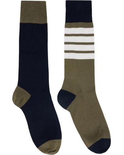 Thom Browne Thom E Funmix Cotton 4-bar Socks - Black