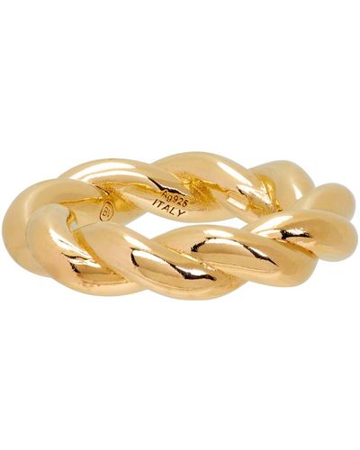 Bottega Veneta Gold Twist Ring - Metallic