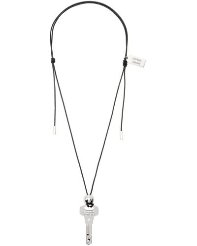 Chopova Lowena Key Leather Necklace - Black