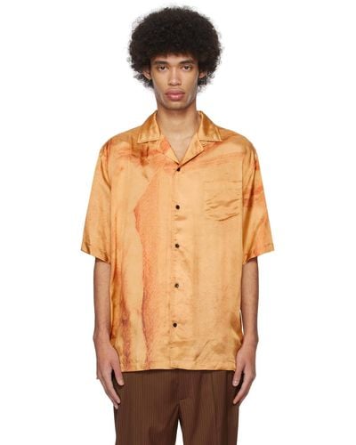 Egonlab Open Spread Collar Shirt - Orange