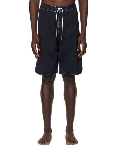 Jil Sander Contrast Stitch Swim Shorts - Black
