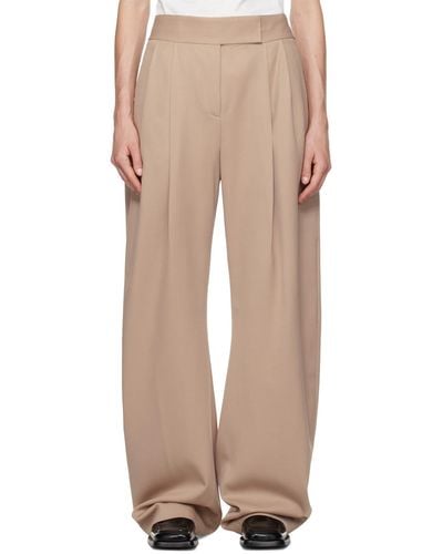 The Attico Beige Gary Trousers - Natural