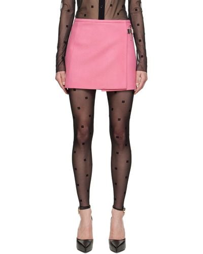 Givenchy Mini-jupe rose à assemblage portefeuille