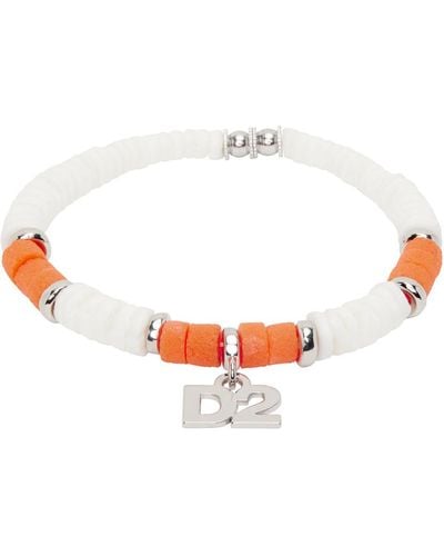 DSquared² Dsqua2 bracelet blanc à perles - Noir