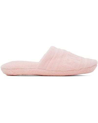 Versace Pink Greca Slippers - Black