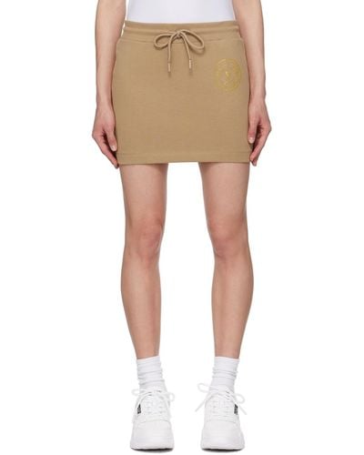 Versace Tan V-emblem Miniskirt - Multicolour