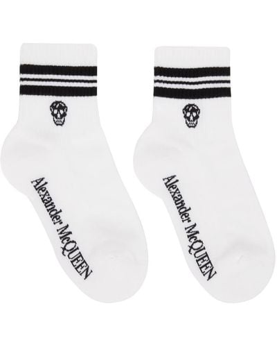Alexander McQueen White Skull Sport Socks