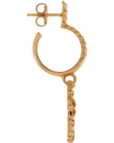 Emanuele Bicocchi Micro boucle d'oreille à anneau dorée à croix - Métallisé