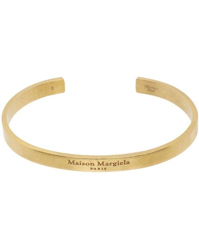 Maison Margiela Bracelet doré à logo - Noir