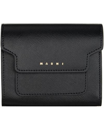 Marni サフィアーノレザー 財布 - ブラック