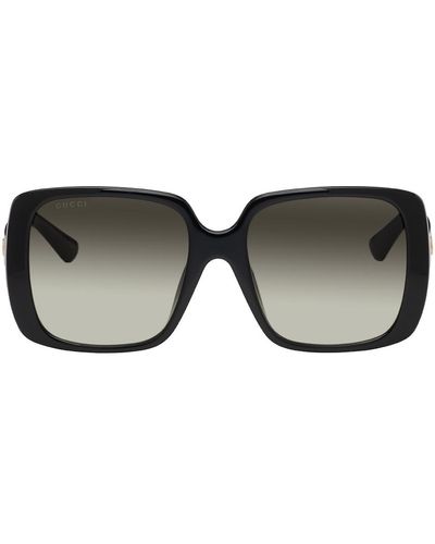 Gucci Black Thin Acetate Square Sunglasses