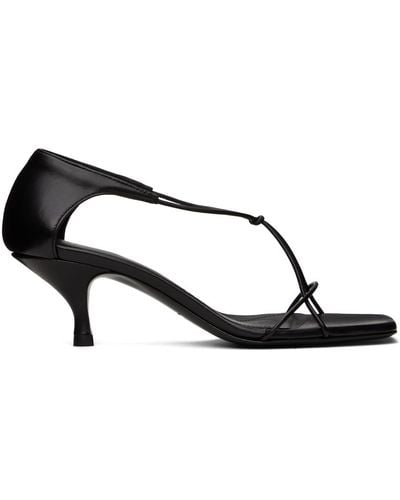 Totême Toteme Black 'the Leather Knot' Heeled Sandals