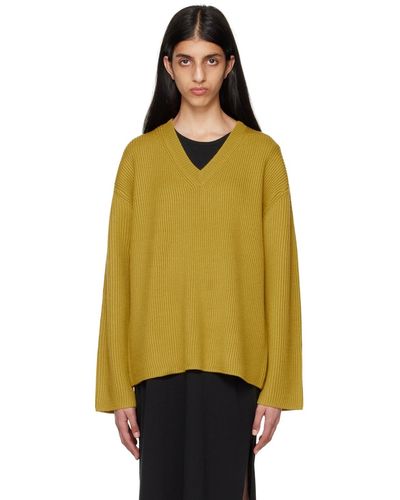 6397 Yellow Rib Knit Sweater - Multicolor