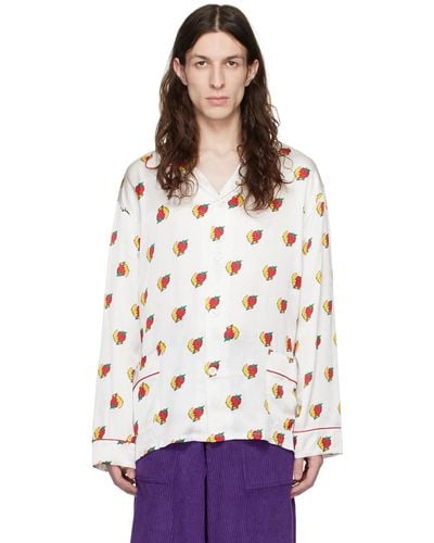 Sky High Farm ホワイト Strawberrymoon パジャマシャツ