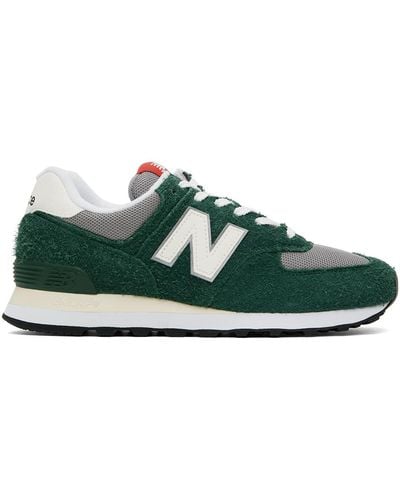 New Balance Green & Grey 574 Sneakers
