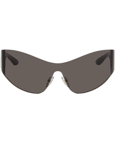 Balenciaga Gray Mono Cat 2.0 Sunglasses - Black