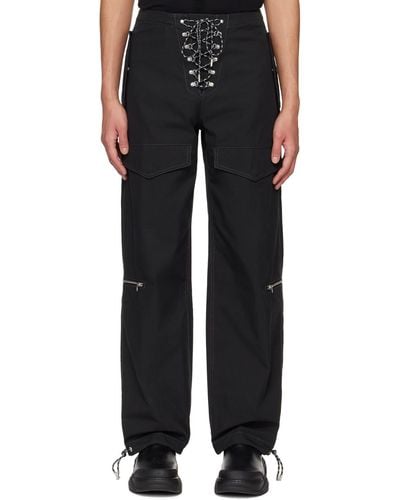 Dion Lee Hiking Cord Cargo Trousers - Black