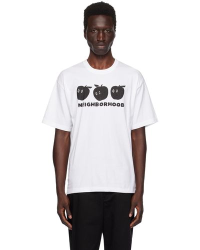 Neighborhood T-shirt blanc à image à logo imprimée - Noir