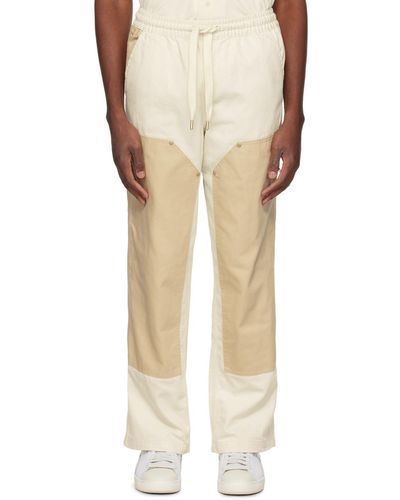 Rhude White & Beige Puma Edition Cargo Trousers - Natural