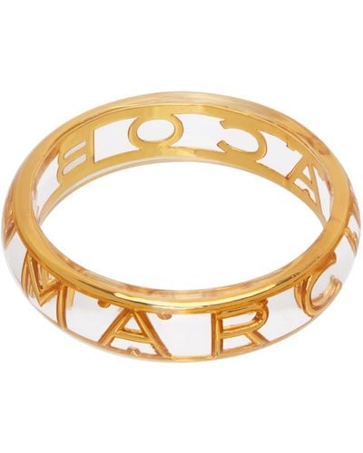 Marc Jacobs Gold & Transparent 'the Monogram' Cuff Bracelet - Metallic