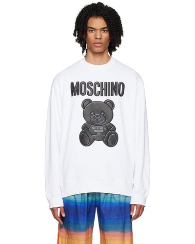 Moschino White Teddy Bear Sweatshirt