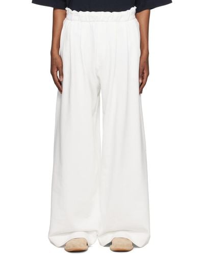 Dries Van Noten Off-white Pleated Joggers