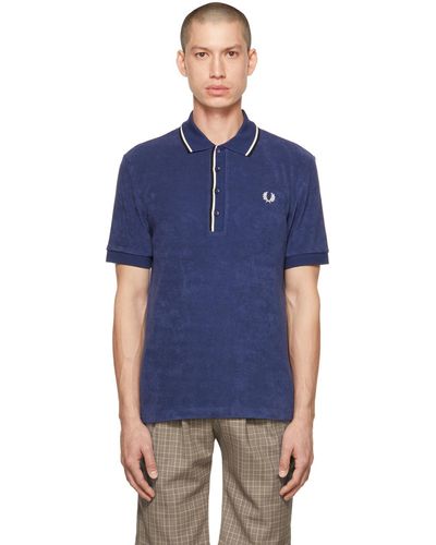 Fred Perry Navy Twin Tipped Polo - Blue