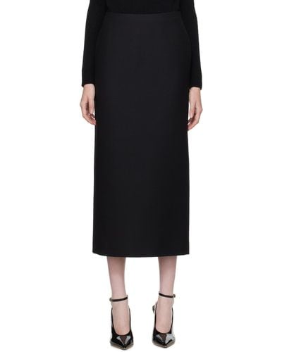 Valentino Vented Midi Skirt - Black