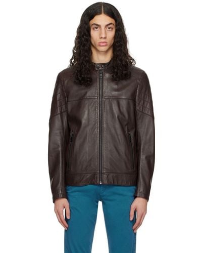 BOSS by HUGO BOSS Leather jackets for Men | Online Sale up to 37% off | Lyst