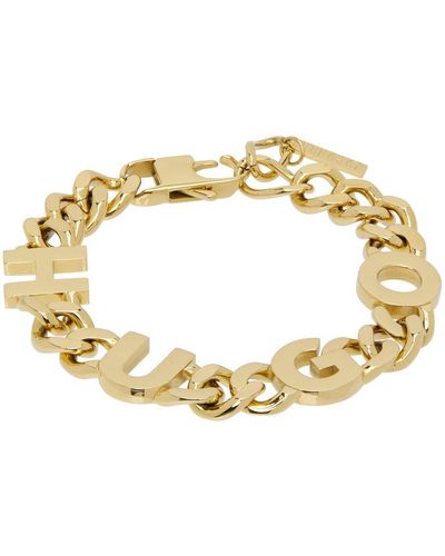 HUGO Gold Curb Chain Bracelet - Metallic