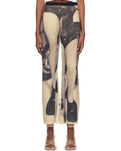 ELLISS Grey Recycled Polyester Trousers - Multicolour