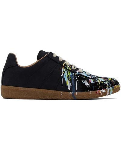 Maison Margiela Black Paint Replica Sneakers