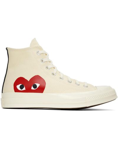 COMME DES GARÇONS PLAY Comme Des Garçons Play Converseエディション オフホワイト Chuck 70 ハイカットスニーカー - ブラック