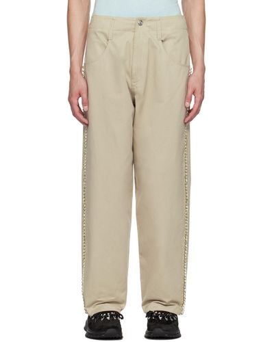 Bluemarble Embroidered Trousers - Natural