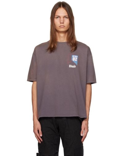 Rhude T-shirt '02' gris - Violet