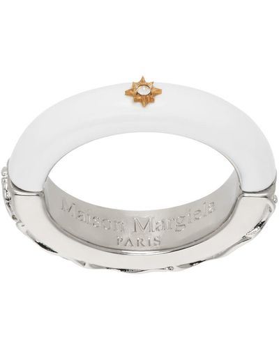 Maison Margiela Silver & White Enamel Ring