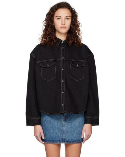 Wardrobe NYC Oversized Denim Jacket - Black