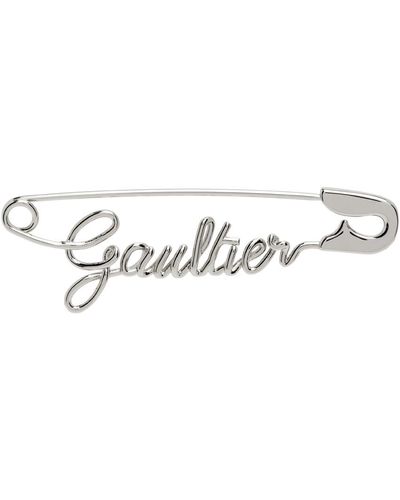 Jean Paul Gaultier Boucle d'oreille unique 'the gaultier' argentée - Noir