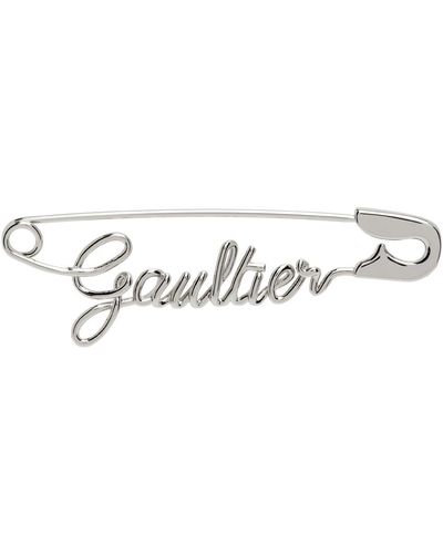 Jean Paul Gaultier Silver 'the Gaultier' Single Earring - Black