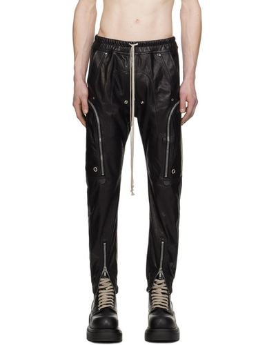 Rick Owens Black Bauhaus Leather Trousers