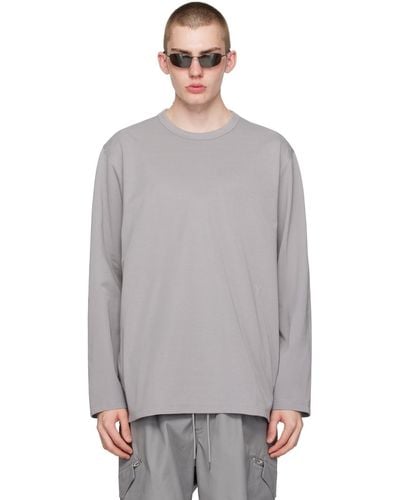 Y-3 Gray Premium Long Sleeve T-shirt