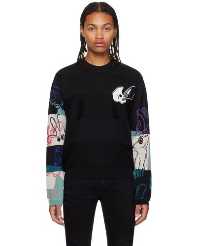 PS by Paul Smith Black Embroidered Sweater