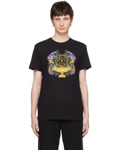 Versace Jeans Couture レターvエンブレム Garden Tシャツ - ブラック