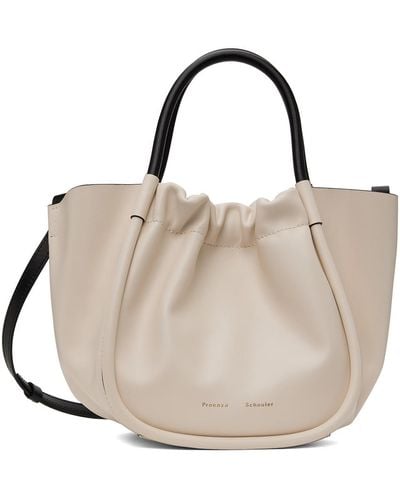 Proenza Schouler Beige Small Ruched Crossbody Tote - Natural