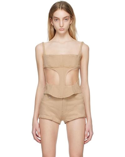 Mugler Ssense Exclusive Beige Tank Top - Natural