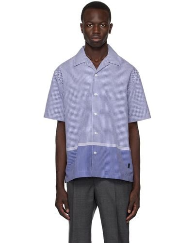 Dunhill Blue & White Check Shirt - Purple