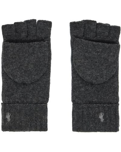 Polo Ralph Lauren Grey Convertible Gloves - Black