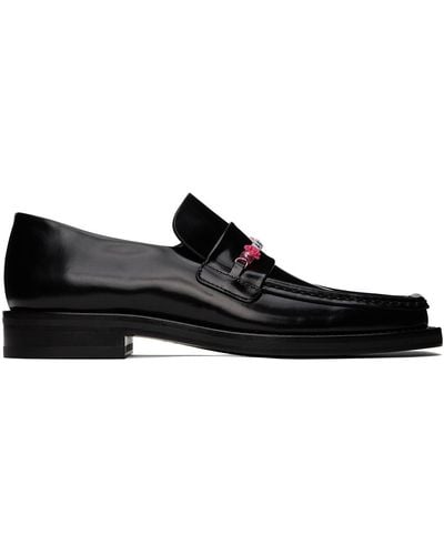 Martine Rose Beaded Square Toe Loafers - Black