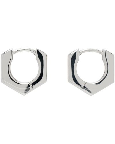 Maison Margiela Silver Bolt & Nut Earrings - Black