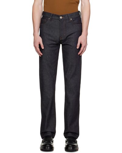 Zegna Navy Five-pocket Jeans - Black